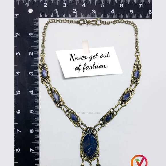 Tribal Light Weight Pendant Necklace, Boho Ethnic Stone Necklaces - Picture 5 of 5